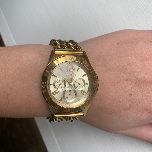 Gold Watch with Chain